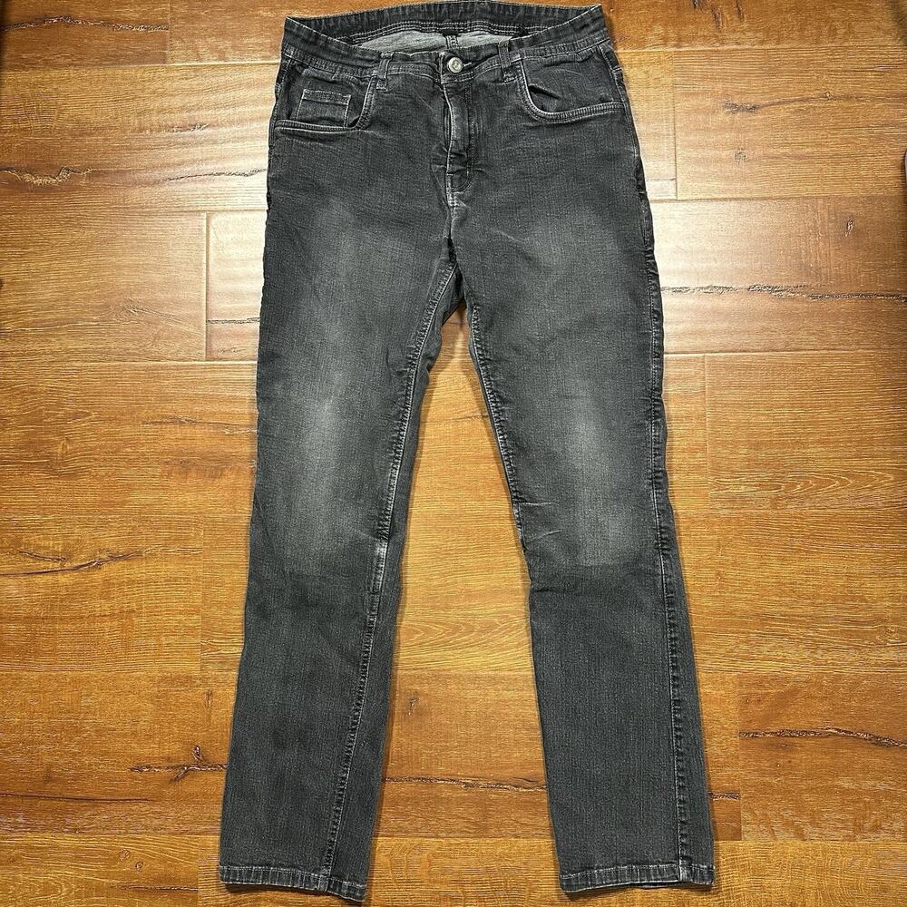 Street & Steel Oakland Jeans Men 34x32 Black Mid Wash Denim Motorcycle Knee Pads
